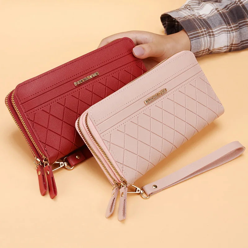 Double Zipper Long Wallet