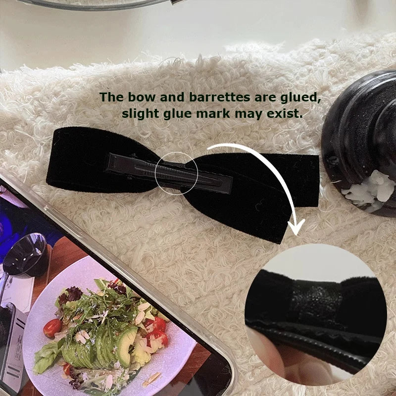 2pcs/Set Bow Hair Clips Velvet Bow