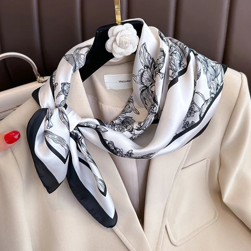 70X70cmPrinted Women's Scarf Pashmina Silk Scarf