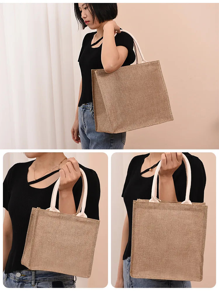 Linen bag Hand-painted cotton