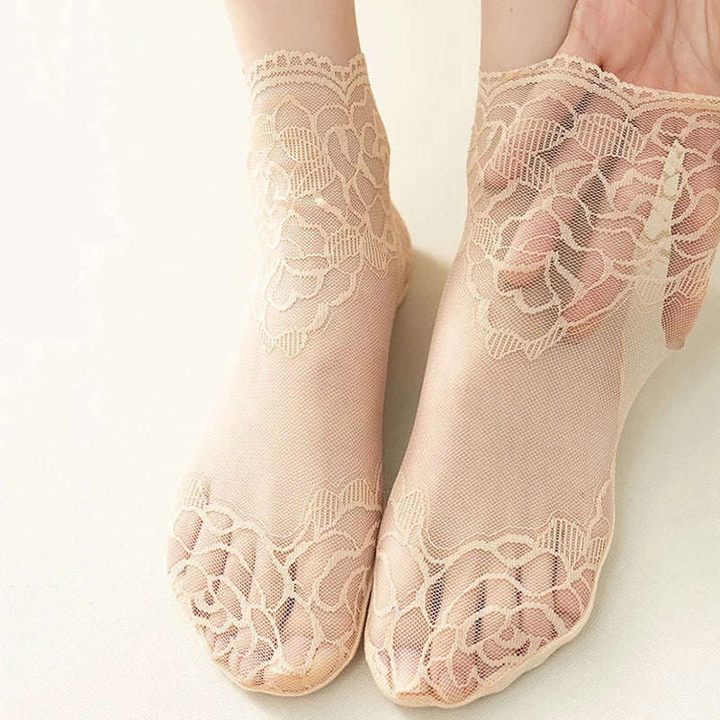 Lot Lolita Women Invisible Lace Socks