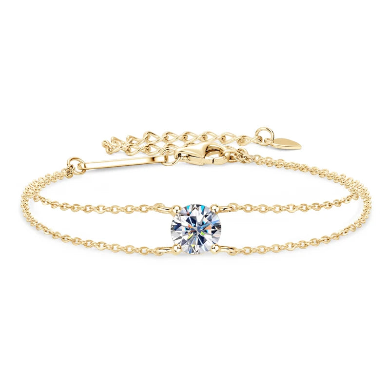 925 Sterling Silver Certified Double Chain Bracelets