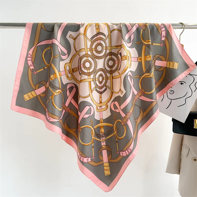 90*90Cm Square Scarf Twill Silk Bandana Pashmina