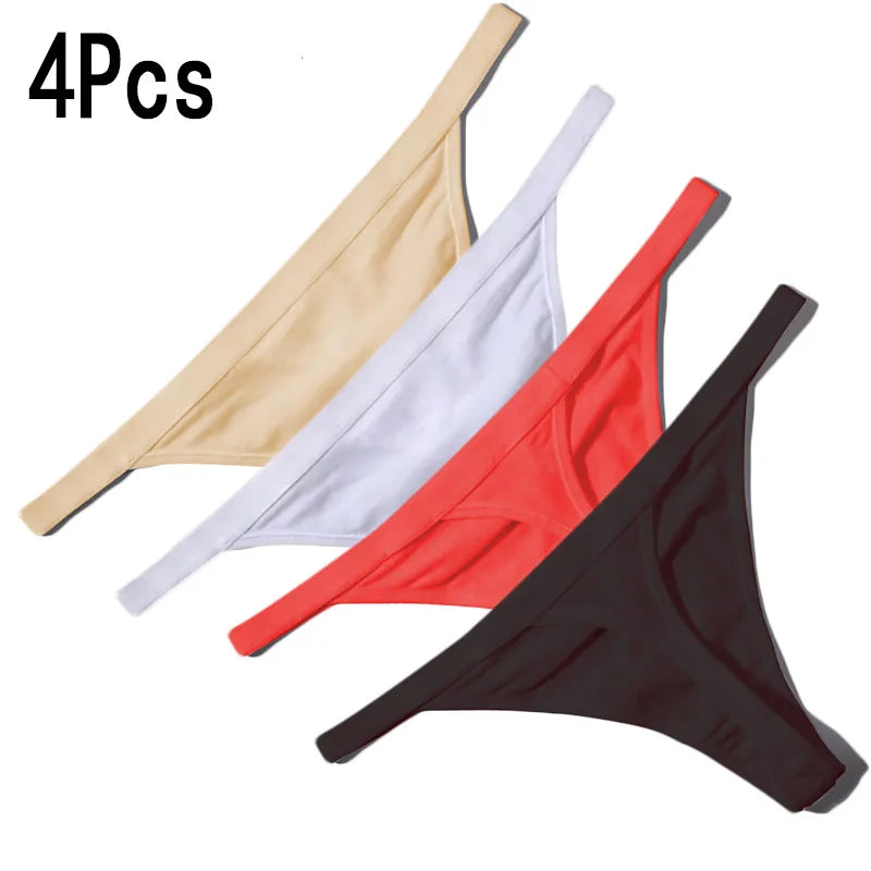 4PCS Sexy WOMEN'S Cotton Thong Underwear