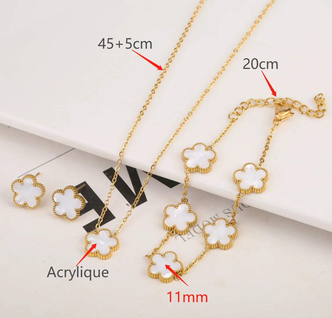 Adjustable New Design Gold Plated Stainless Steel 316L Plant Flower Bracelet