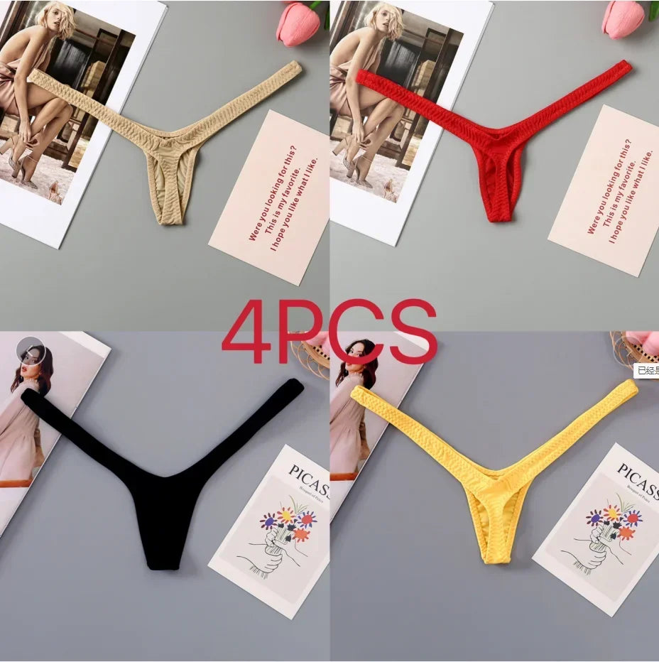 2/4pcs New Deep V Thong Women Underwear