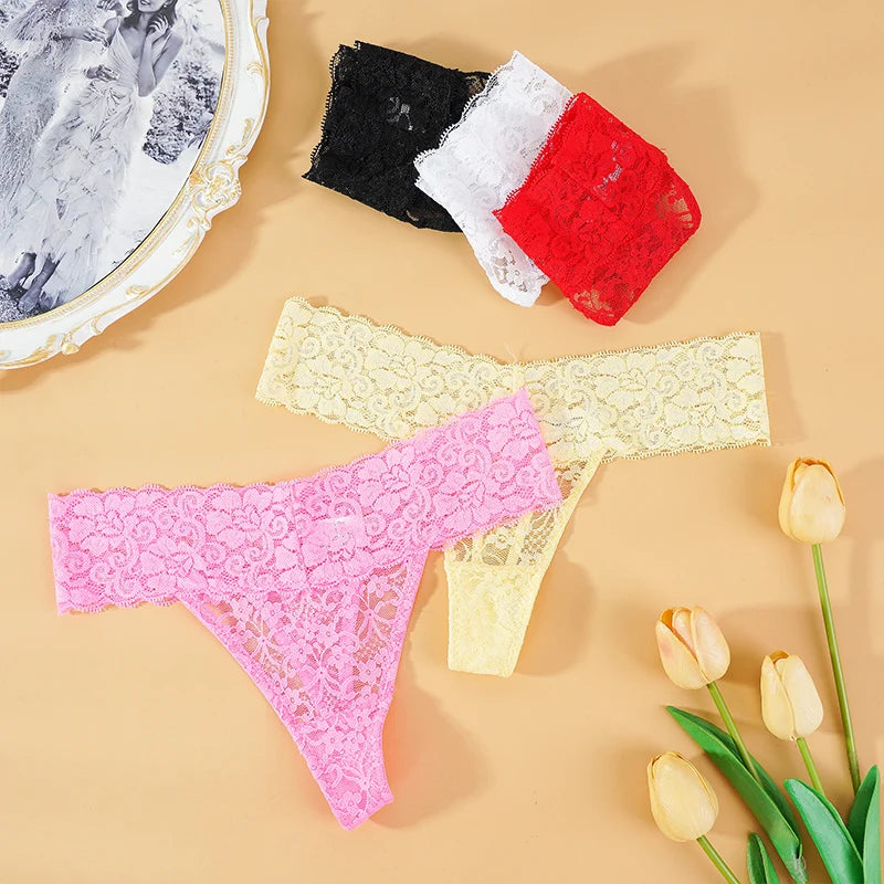 3PCS Lace Floral Women Panties