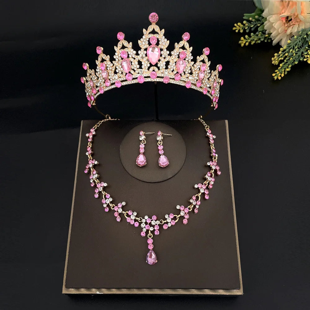 3pcs/set Crystal Bridal Jewelry Set