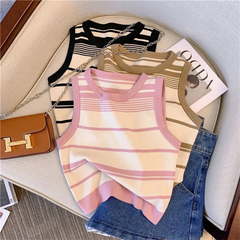 French off-shoulder short sleeveless top