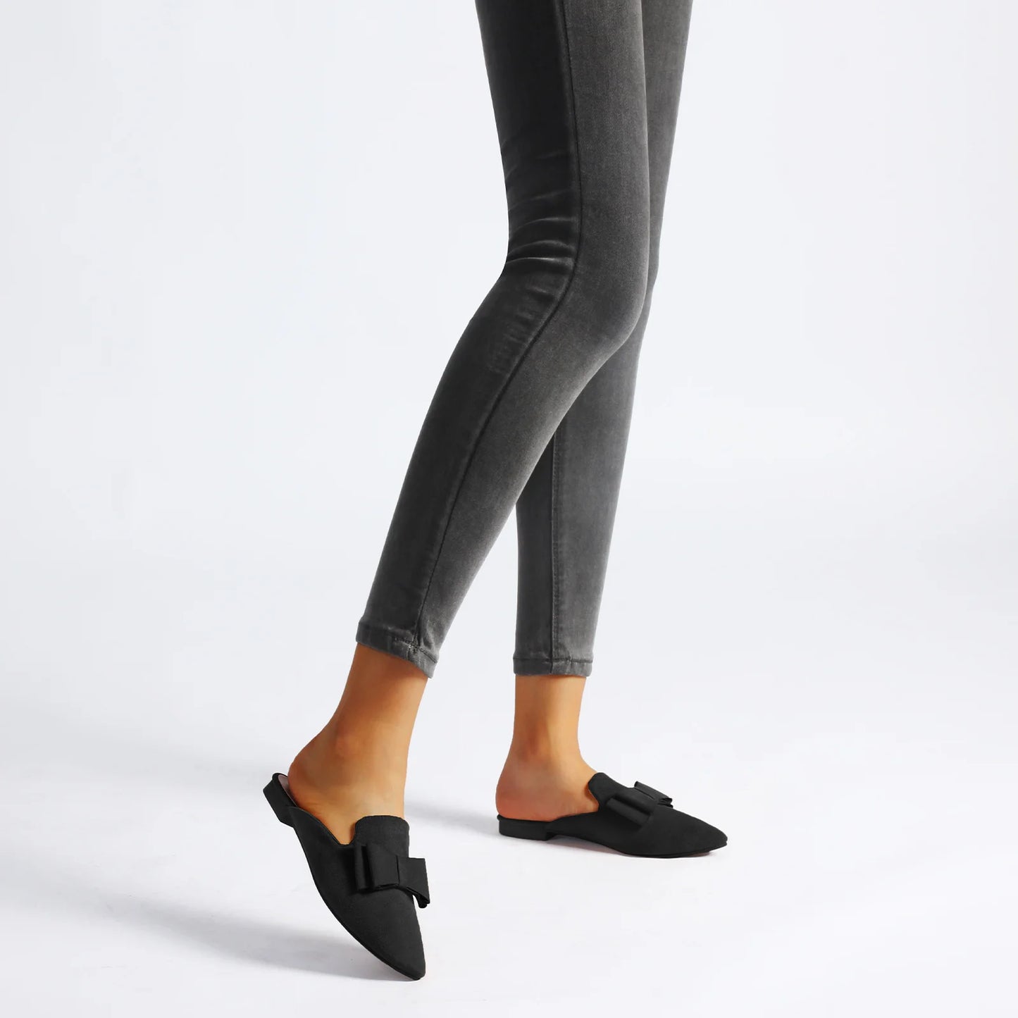 Suede Leather Slip-On Mules shoes