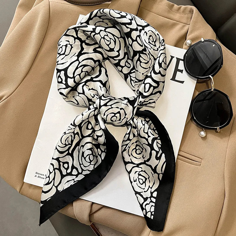Silk Square Plaid Scarf
