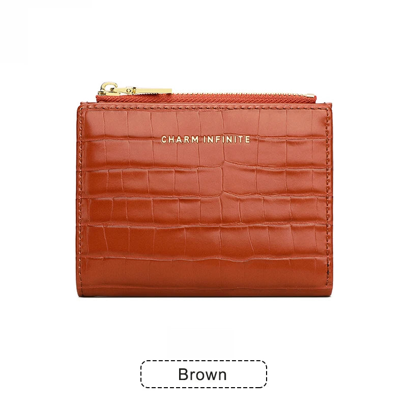 women's short wallet crocodile soft skin purse