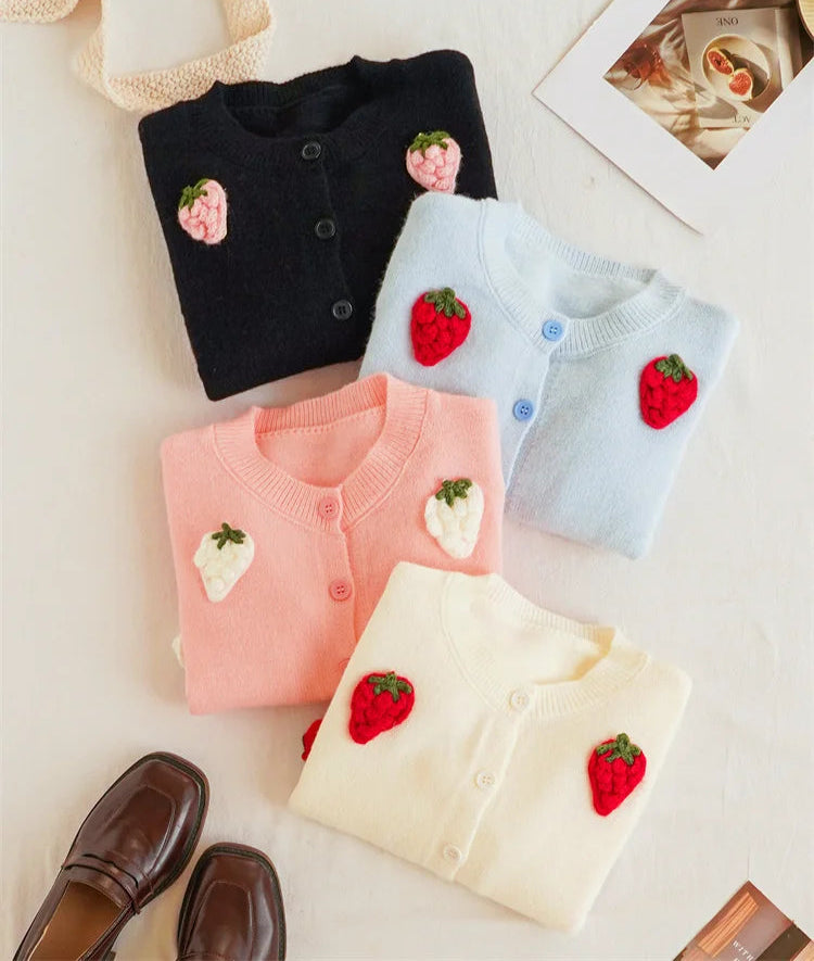 3D Strawberry Cashmere Sweater