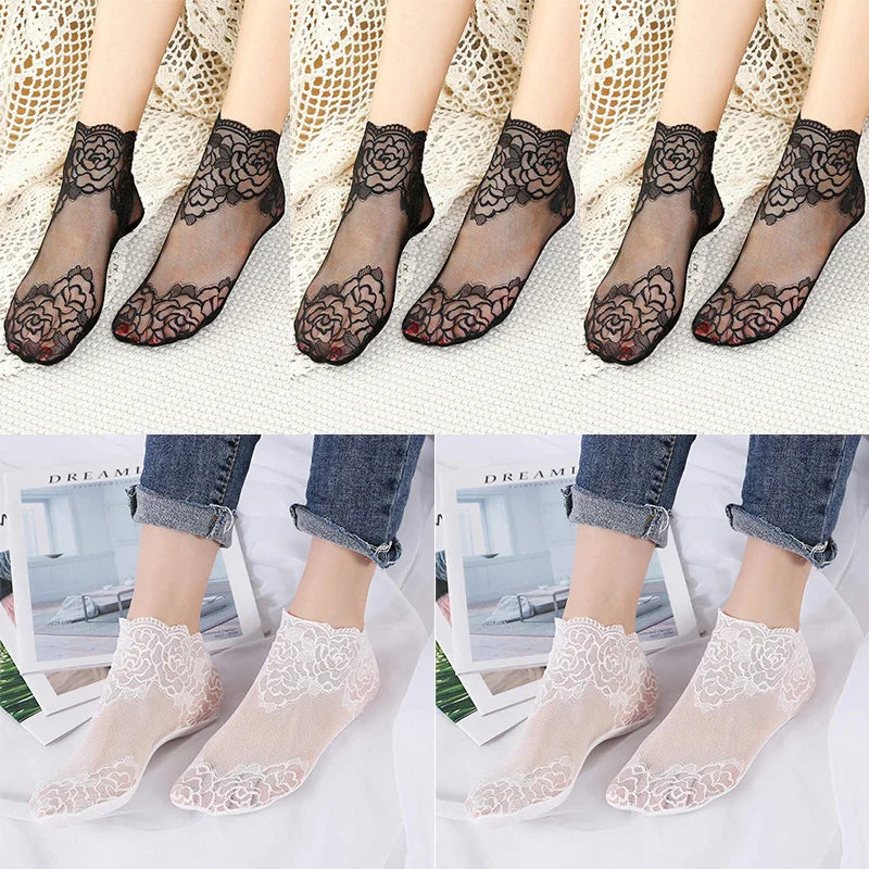 Lot Lolita Women Invisible Lace Socks