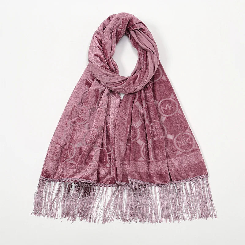 Hollow Lace Gradient Flower Silk Scarf