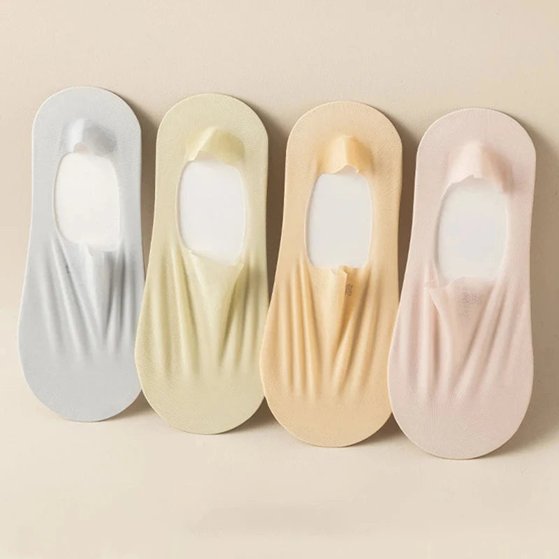Ice Silk Solid Boat Socks