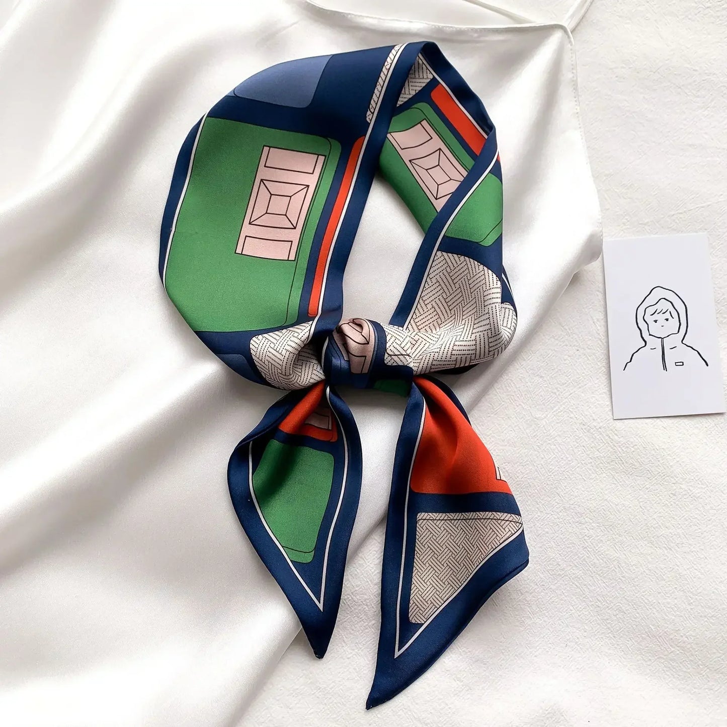 Fashion Print Hair Ribbon Scarf