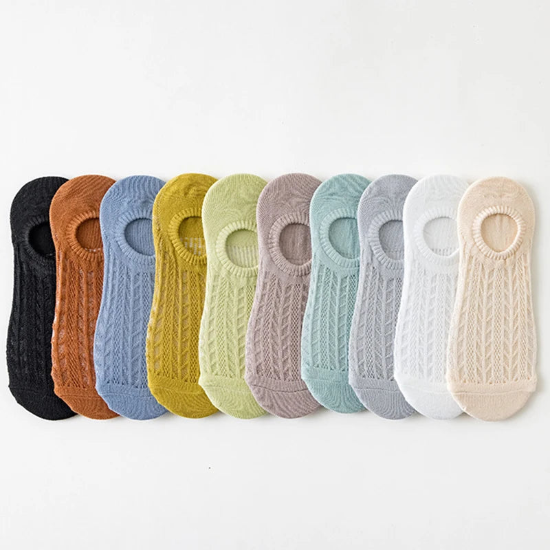 Lace Breathable Silicone Non-slip Cotton Boat Socks