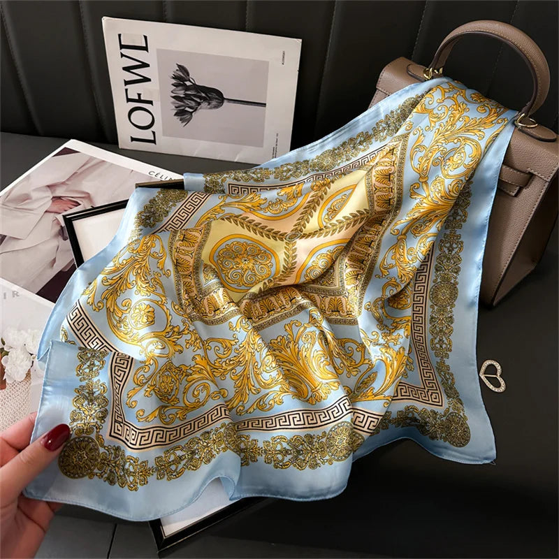 70X70cmPrinted Women's Scarf Pashmina Silk Scarf