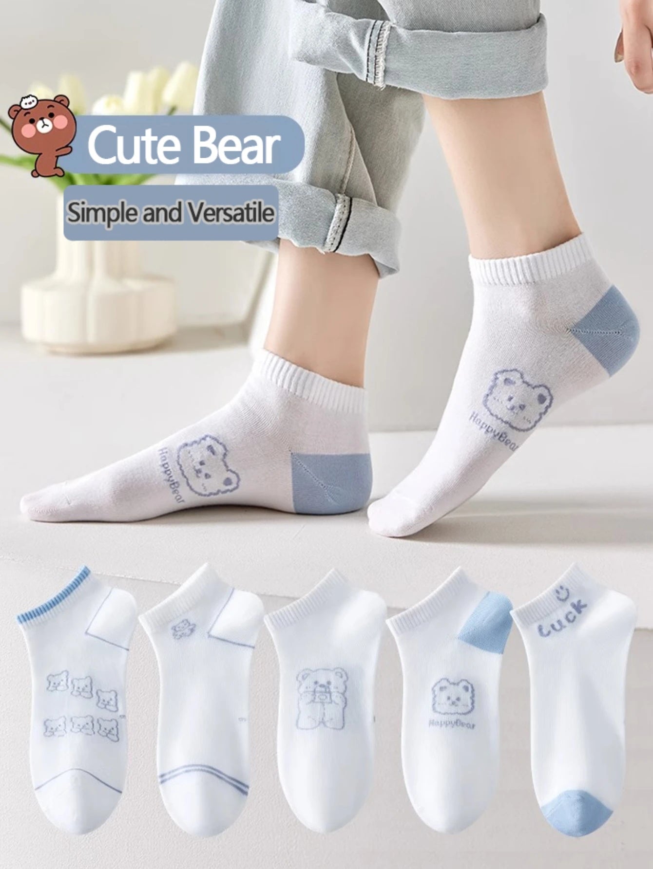 Teddy Bear Ankle Socks