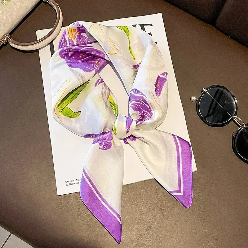 Luxury Design Print Silk Square Scarf