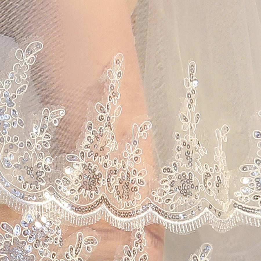 Wholesale White Ivory Two Layers Bride Wedding Veils