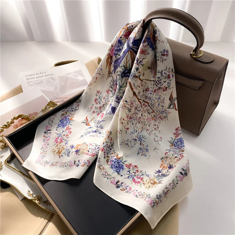 70X70cmPrinted Women's Scarf Pashmina Silk Scarf