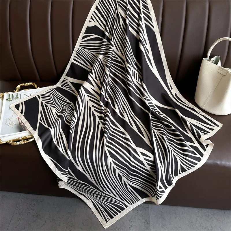 90*90Cm Square Scarf Twill Silk Bandana Pashmina