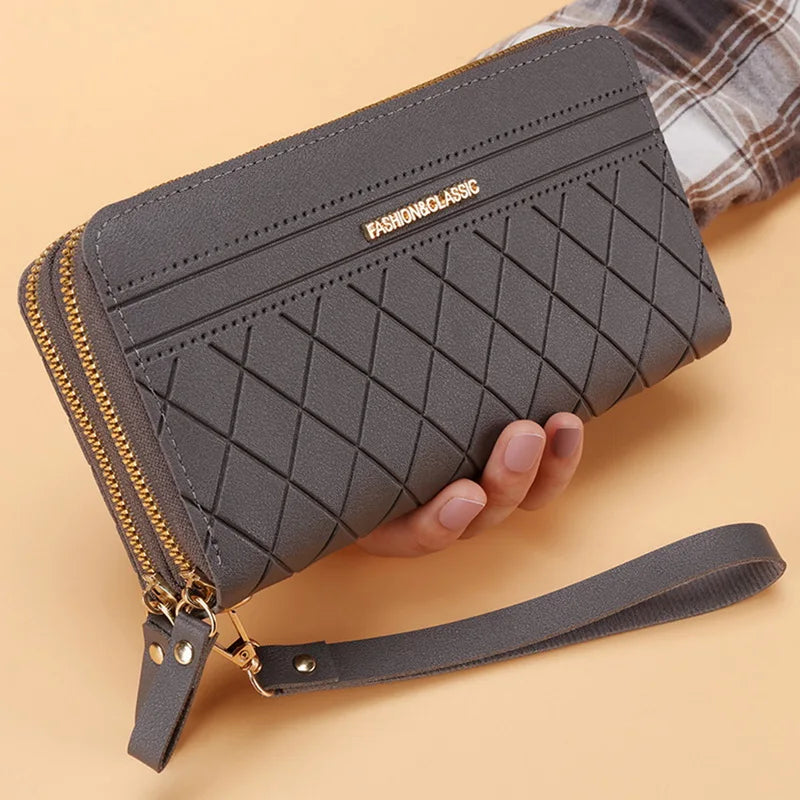 Double Zipper Long Wallet