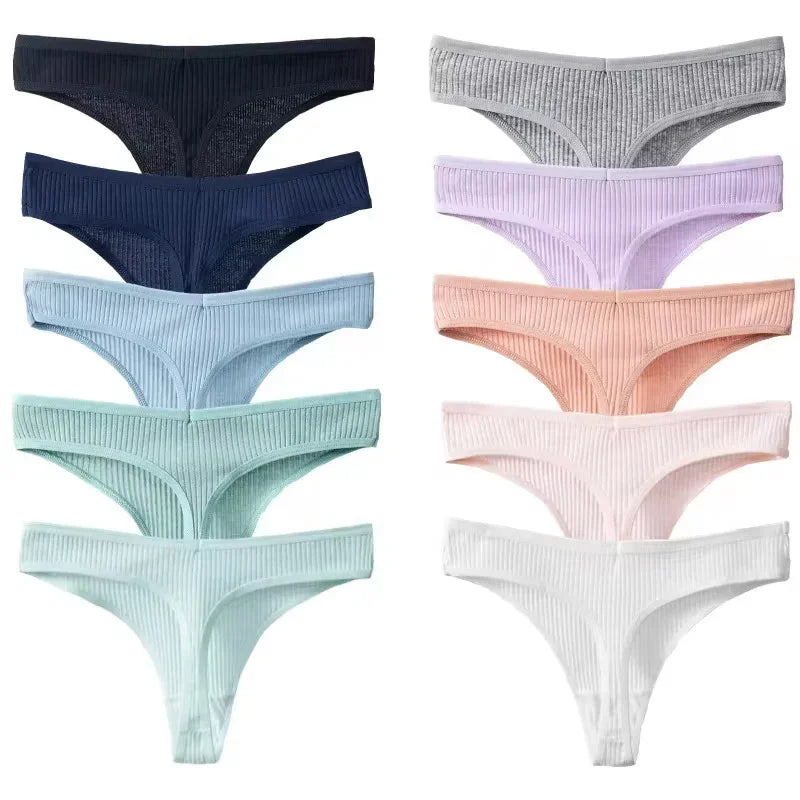 10PCS/Set Women's Panties Cotton Striped Underwear