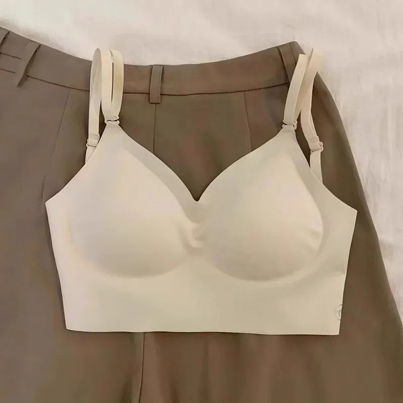 Contrast Lace Wireless Bra