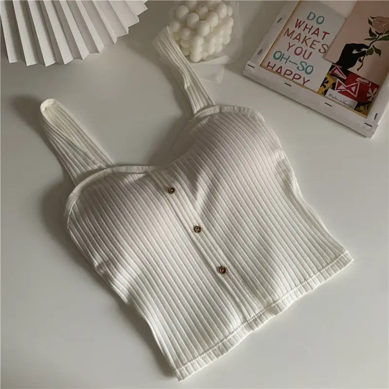 Women's Cropped Tops with Bra Pads