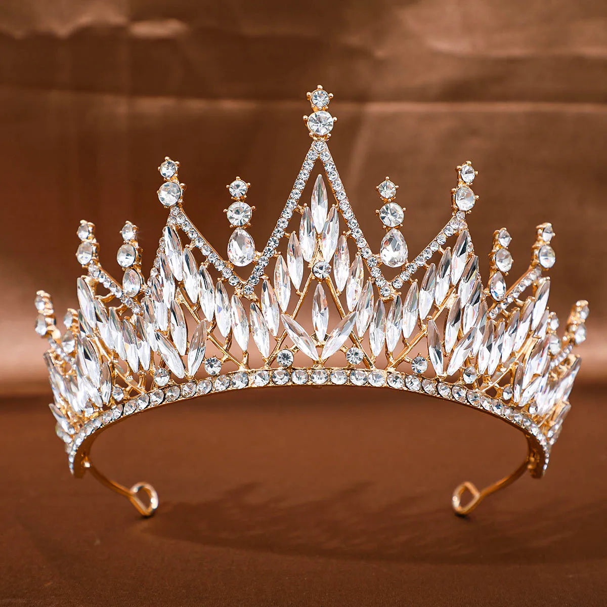 Golden Baroque Crystal Tiaras And Crown