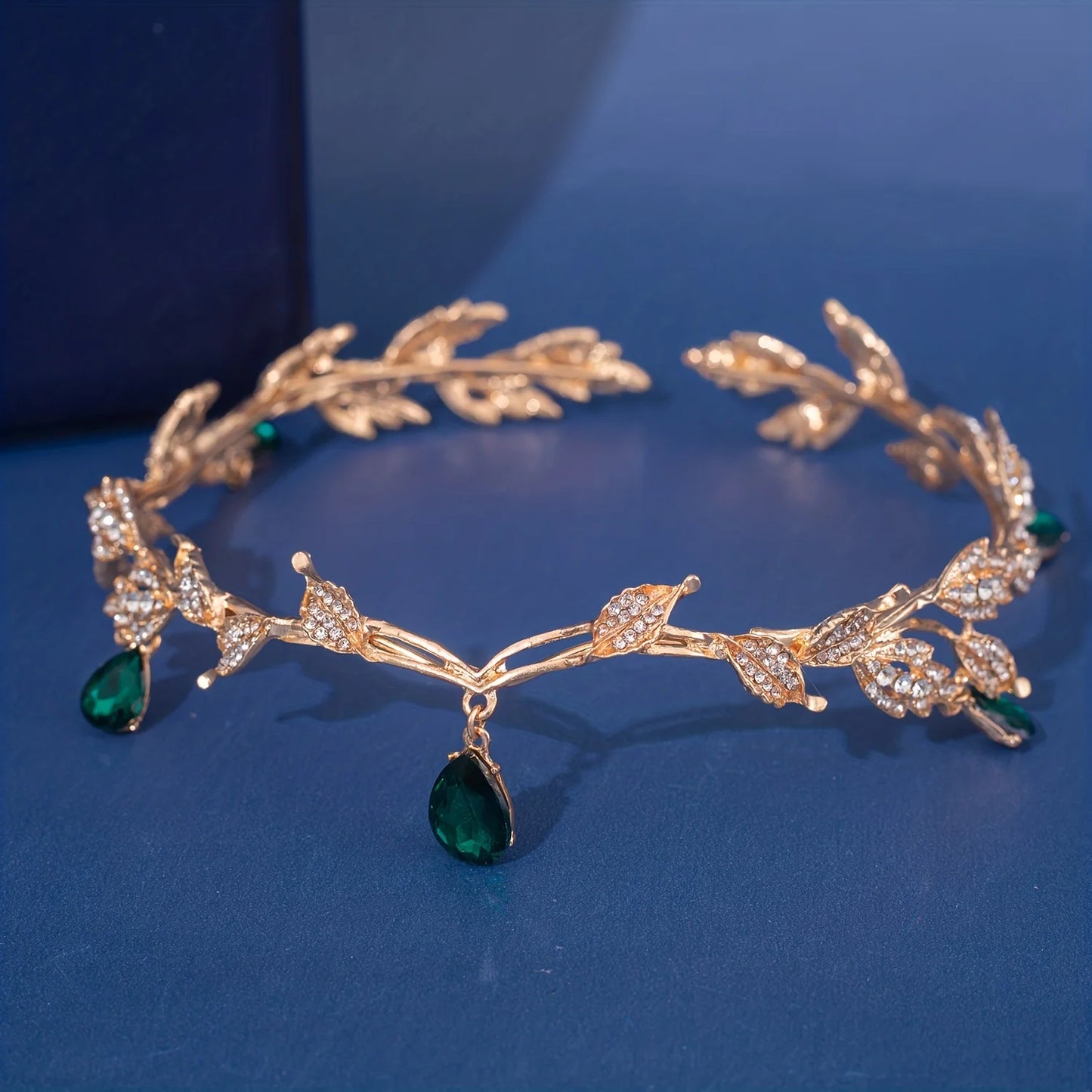 Vintage Fairy Crown Tiaras Crystal Leaves