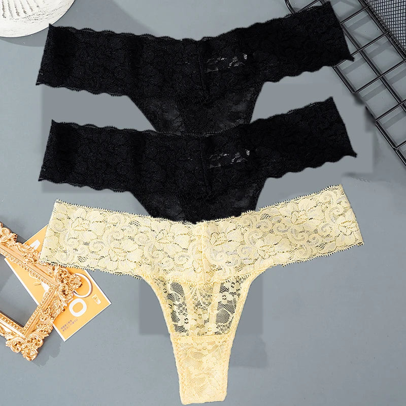 3PCS Lace Floral Women Panties