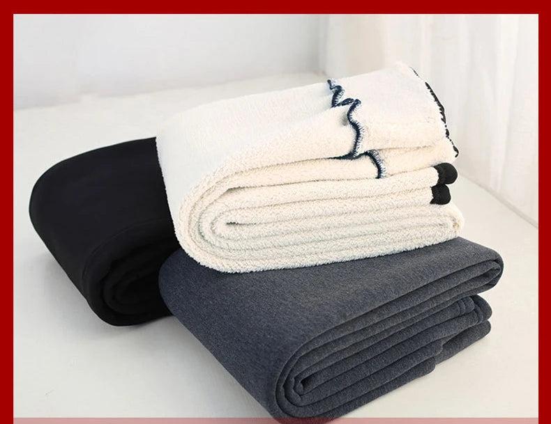 Women Lamb Fleece Legging Seamless High Waist