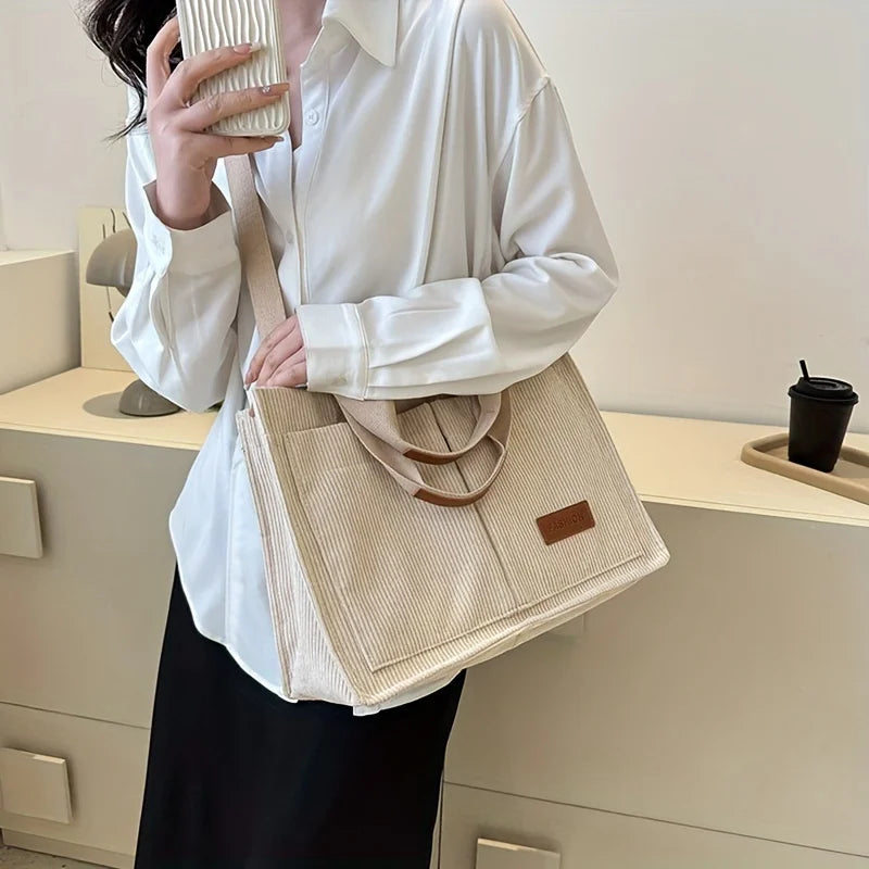 Women's Corduroy Tote Bag