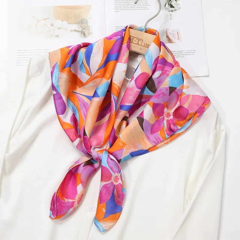 70X70cmPrinted Women's Scarf Pashmina Silk Scarf