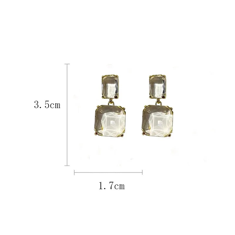 Transparent Glass Crystal Earrings