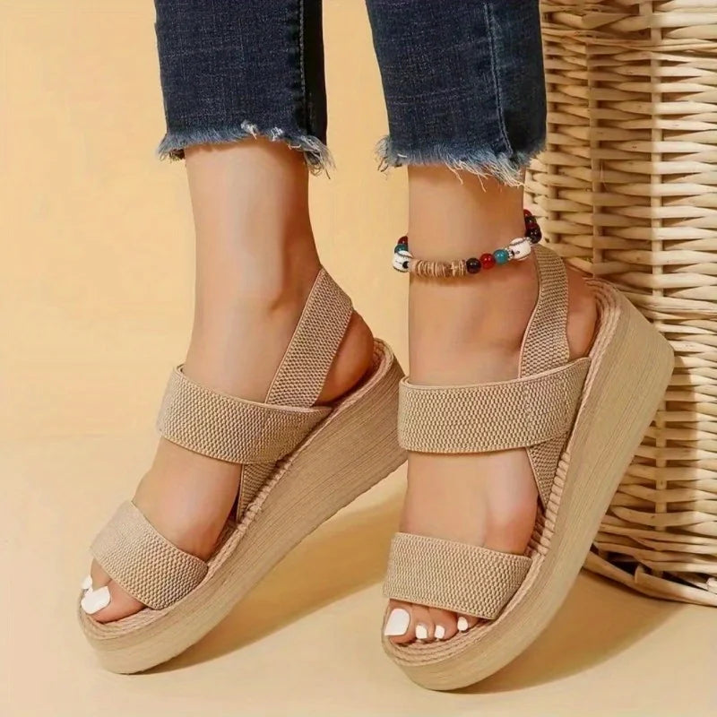 Open Toe Thick Soled Platform Casual Sandals