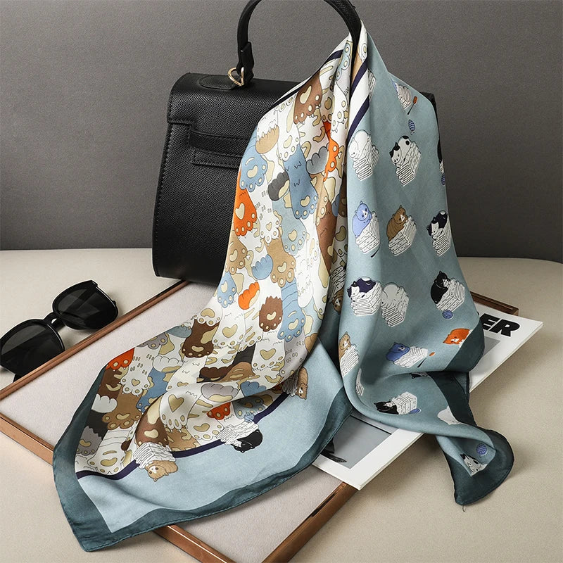 Silk Square Plaid Scarf