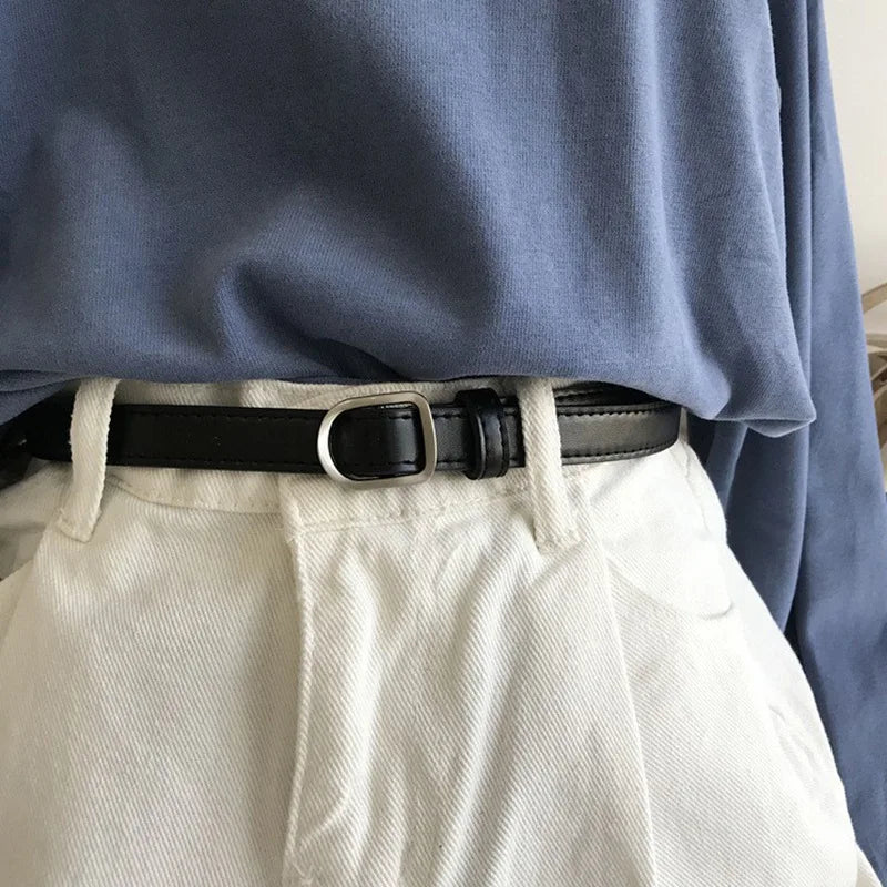 Lazy Belt Casual Simple Perforated Women'S Belt