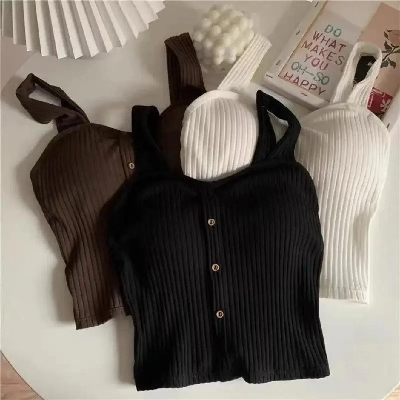 Women's Cropped Tops with Bra Pads
