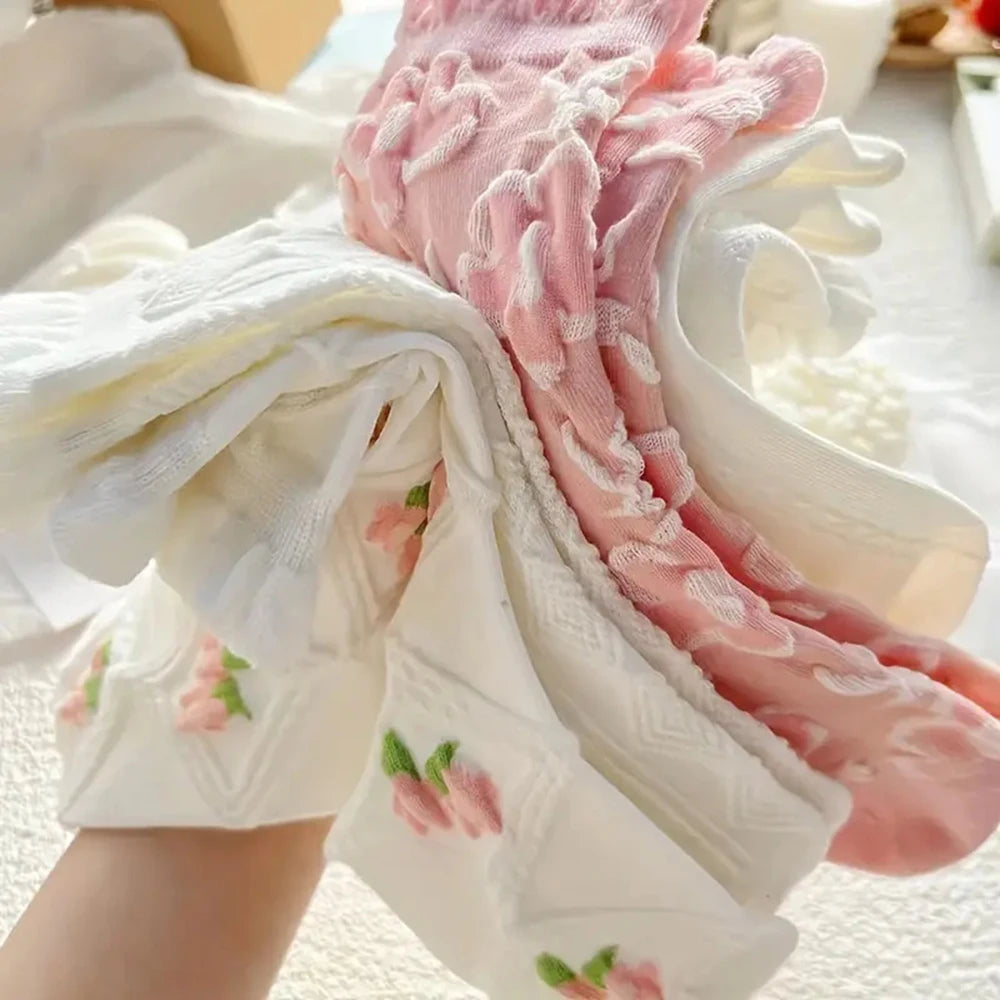 Cute Lace Mid Tube Socks