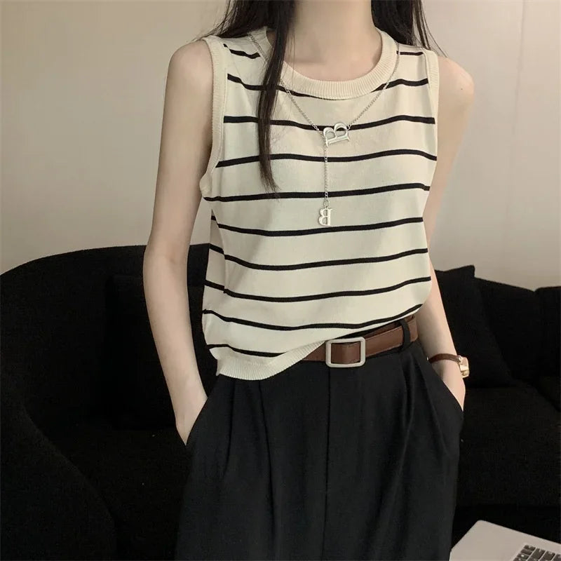 Stretch Vest Basic Versatile Short Top