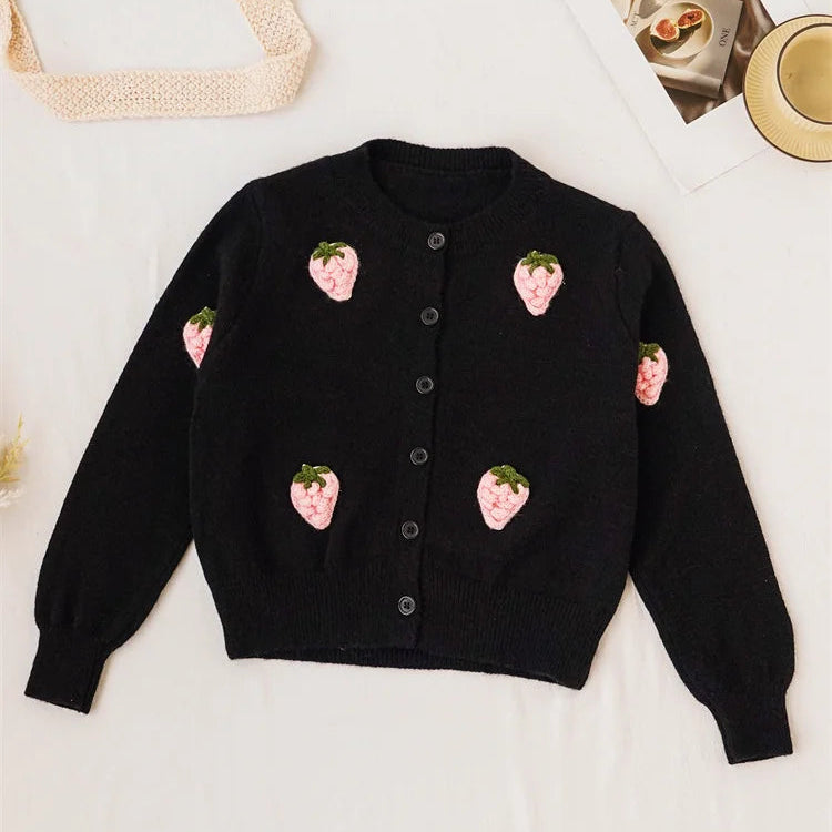 3D Strawberry Cashmere Sweater