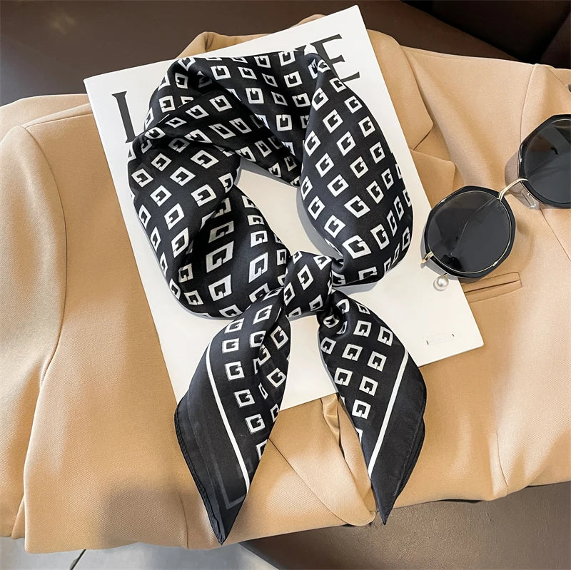 Silk Square Plaid Scarf