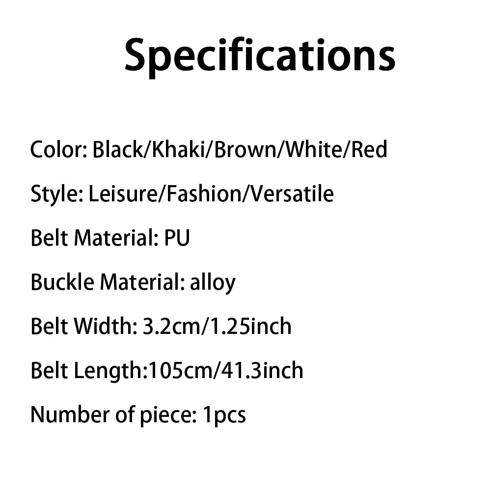 Unisex Free Size PU Leather Belt