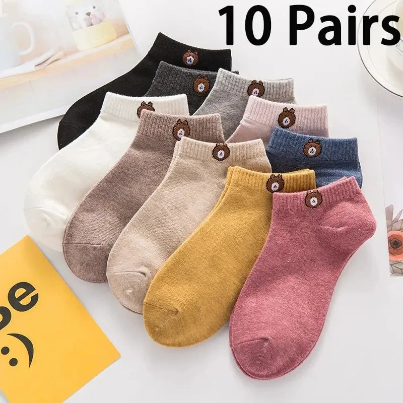 Colorful Ribbed Short Socks