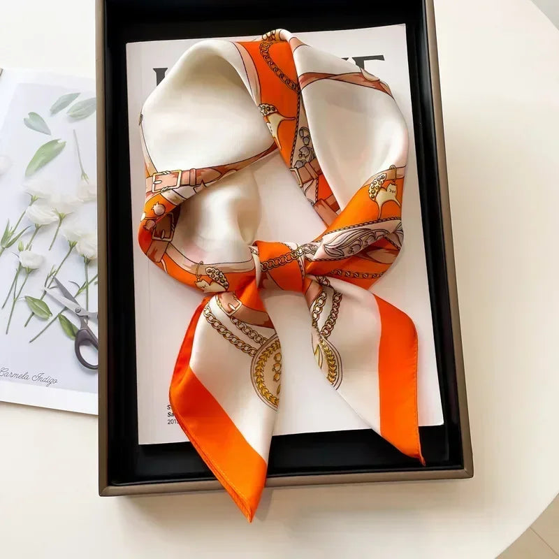 Luxury Design Print Silk Square Scarf